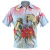 Australia Kookaburra Polo Shirt - Couple Kookaburra With Eucalyptus Flower Art Polo Shirt