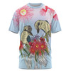 Australia Kookaburra T-shirt - Couple Kookaburra With Eucalyptus Flower Art T-shirt