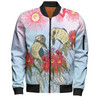 Australia Kookaburra Bomber Jacket - Couple Kookaburra With Eucalyptus Flower Art Bomber Jacket