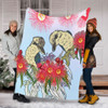 Australia Kookaburra Blanket - Couple Kookaburra With Eucalyptus Flower Art Blanket