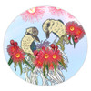 Australia Kookaburra Round Rug - Couple Kookaburra With Eucalyptus Flower Art Round Rug