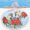 Australia Kookaburra Beach Blanket - Couple Kookaburra With Eucalyptus Flower Art Beach Blanket