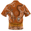 Australia Goanna Aboriginal Polo Shirt - Indigenous Dot Goanna (Orange) Polo Shirt