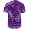 Australia Goanna Aboriginal Baseball Shirt - Indigenous Dot Goanna (Purple) Baseball Shirt