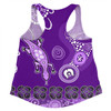 Australia Goanna Aboriginal Women Racerback Singlet - Indigenous Dot Goanna (Purple) Women Racerback Singlet