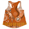 Australia Goanna Aboriginal Women Racerback Singlet - Indigenous Dot Goanna (Orange) Women Racerback Singlet