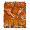 Australia Goanna Aboriginal Bedding Set - Indigenous Dot Goanna (Orange) Bedding Set