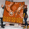 Australia Goanna Aboriginal Quilt - Indigenous Dot Goanna (Orange) Quilt