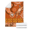 Australia Goanna Aboriginal Blanket - Indigenous Dot Goanna (Orange) Blanket