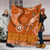 Australia Goanna Aboriginal Blanket - Indigenous Dot Goanna (Orange) Blanket