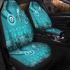 Australia Goanna Aboriginal Car Seat Cover - Indigenous Dot Goanna (Teal Blue) Car Seat Cover