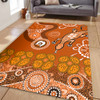 Australia Goanna Aboriginal Area Rug - Indigenous Dot Goanna (Orange) Area Rug