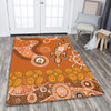 Australia Goanna Aboriginal Area Rug - Indigenous Dot Goanna (Orange) Area Rug