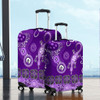 Australia Goanna Aboriginal Luggage Cover - Indigenous Dot Goanna (Purple) Luggage Cover