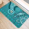 Australia Goanna Aboriginal Doormat - Indigenous Dot Goanna (Teal Blue) Doormat