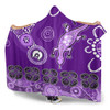 Australia Goanna Aboriginal Hooded Blanket - Indigenous Dot Goanna (Purple) Hooded Blanket