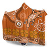 Australia Goanna Aboriginal Hooded Blanket - Indigenous Dot Goanna (Orange) Hooded Blanket