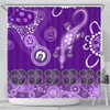 Australia Goanna Aboriginal Shower Curtain - Indigenous Dot Goanna (Purple) Shower Curtain