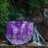 Australia Goanna Aboriginal Beach Blanket - Indigenous Dot Goanna (Purple) Beach Blanket