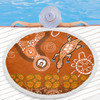 Australia Goanna Aboriginal Beach Blanket - Indigenous Dot Goanna (Orange) Beach Blanket