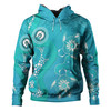 Australia Turtles Aboriginal Hoodie - Indigenous Dot Turtles In The Ocean (Turquoise) Hoodie