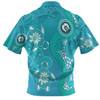 Australia Turtles Aboriginal Polo Shirt - Indigenous Dot Turtles In The Ocean (Sapphire) Polo Shirt