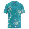 Australia Turtles Aboriginal T-shirt - Indigenous Dot Turtles In The Ocean (Sapphire) T-shirt