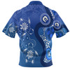 Australia Turtles Aboriginal Hawaiian Shirt - Indigenous Dot Turtles In The Ocean (Blue) Hawaiian Shirt