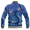 Australia Turtles Aboriginal Baseball Jacket - Indigenous Dot Turtles In The Ocean (Blue) Baseball Jacket