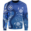 Australia Turtles Aboriginal Sweatshirt - Indigenous Dot Turtles In The Ocean (Blue) Sweatshirt