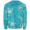 Australia Turtles Aboriginal Sweatshirt - Indigenous Dot Turtles In The Ocean (Turquoise) Sweatshirt