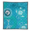 Australia Turtles Aboriginal Quilt - Indigenous Dot Turtles In The Ocean (Sapphire) Quilt