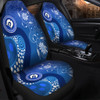 Australia Turtles Aboriginal Car Seat Cover - Indigenous Dot Turtles In The Ocean (Blue) Car Seat Cover