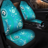 Australia Turtles Aboriginal Car Seat Cover - Indigenous Dot Turtles In The Ocean (Turquoise) Car Seat Cover
