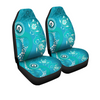 Australia Turtles Aboriginal Car Seat Cover - Indigenous Dot Turtles In The Ocean (Turquoise) Car Seat Cover