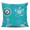Australia Turtles Aboriginal Pillow Cases - Indigenous Dot Turtles In The Ocean (Turquoise) Pillow Cases
