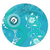 Australia Turtles Aboriginal Round Rug - Indigenous Dot Turtles In The Ocean (Sapphire) Round Rug