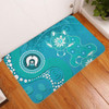 Australia Turtles Aboriginal Doormat - Indigenous Dot Turtles In The Ocean (Turquoise) Doormat