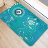 Australia Turtles Aboriginal Doormat - Indigenous Dot Turtles In The Ocean (Turquoise) Doormat