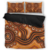 Australia Aboriginal Bedding Set - Dot Patterns From Indigenous Australian Culture (Brown) Bedding Set