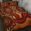 Australia Aboriginal Quilt Bed Set - Dot Patterns From Indigenous Australian Culture (Orange) Quilt Bed Set