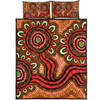 Australia Aboriginal Quilt Bed Set - Dot Patterns From Indigenous Australian Culture (Orange) Quilt Bed Set