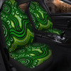 Australia Aboriginal Car Seat Cover - Dot Patterns From Indigenous Australian Culture (Green) Car Seat Cover