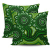 Australia Aboriginal Pillow Cases - Dot Patterns From Indigenous Australian Culture (Green) Pillow Cases