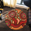 Australia Aboriginal Round Rug - Dot Patterns From Indigenous Australian Culture (Orange) Round Rug