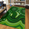 Australia Aboriginal Area Rug - Dot Patterns From Indigenous Australian Culture (Green) Area Rug