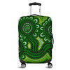 Australia Aboriginal Luggage Cover - Dot Patterns From Indigenous Australian Culture (Green) Luggage Cover
