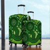 Australia Aboriginal Luggage Cover - Dot Patterns From Indigenous Australian Culture (Green) Luggage Cover