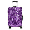 Australia Aboriginal Luggage Cover - Dot Patterns From Indigenous Australian Culture (Purple) Luggage Cover