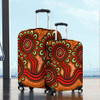 Australia Aboriginal Luggage Cover - Dot Patterns From Indigenous Australian Culture (Orange) Luggage Cover